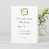 Invitation Citrons Citrus et mariage de monogramme officiel f (Debout devant)