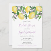 Invitation Citrons Citrus jaune et violet Fête des mariées (Devant)