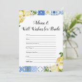 Invitation Citrons Conseils et voeux pour le jeu de mariée (Debout devant)