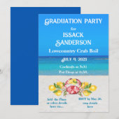 Invitation Citrons Crabe rouge Basse-Pays Fête de graduation (Devant / Derrière)