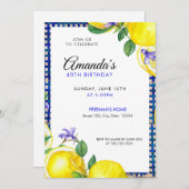 Invitation Citrons d'aquarelle avec Méditerranée 40e annivers (Devant / Derrière)