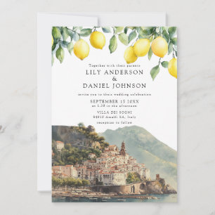 Invitation Citrons de la Côte d'Amalfi Italie Photo Mariage