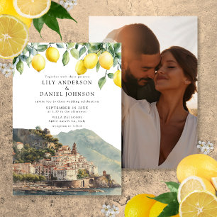 Invitation Citrons de la Côte d'Amalfi Italie Photo Mariage