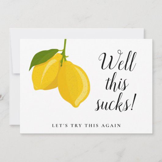 Invitation Citrons de Mariage Moderne Changer la Date (Devant)