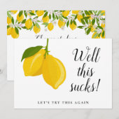 Invitation Citrons de Mariage Moderne Changer la Date (Devant / Derrière)