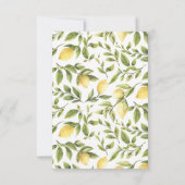 Invitation Citrons d'été et feuillage de mariage Changement d (Dos)