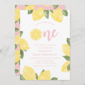 Invitation Citrons doux 1er anniversaire (Devant / Derrière)