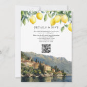 Invitation Citrons du lac de Côme QR Code Mariage Italien (Dos)