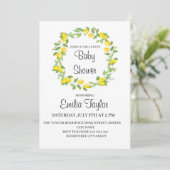 Invitation Citrons en aquarelle pour baby shower (Debout devant)