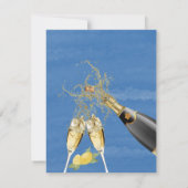 Invitation Citrons et aquarelle bleue Brunch & Bubbly (Dos)