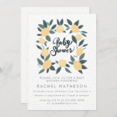 Invitation Citrons et baby shower de feuillage (Devant / Derrière)