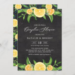 Invitation Citrons et clémentines Chalkboard Couples Douche<br><div class="desc">Invités Invitations à votre événement avec cette invitation à la douche à thème citron en couple. Il présente des illustrations aquarelles de citrons, de clémentines, de fleurs florales et de verdure. Cette invitation au citron conviendra parfaitement aux douches à thème agrumes et aux douches d'été en couple. Personnalisez en ajoutant...</div>