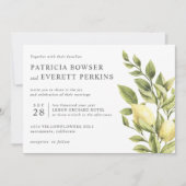 Invitation Citrons et feuillage mariage botanique (Devant)