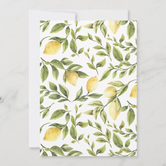 Invitation Citrons et feuilles | Mariage d'aquarelle Monogram (Dos)