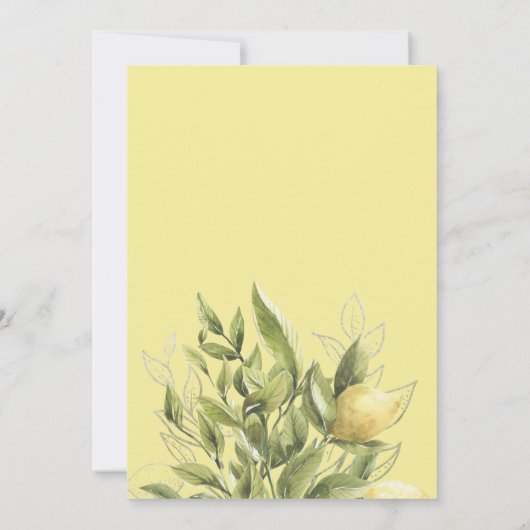 Invitation Citrons et feuilles | Mariage d'aquarelle Monogram (Dos)