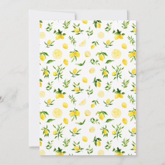 Invitation Citrons et fleurs au feuillage Fête d'anniversaire (Dos)