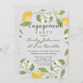 Invitation Citrons et linge d'aquarelle (Devant / Derrière)