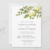 Invitation Citrons et mariage botanique feuille (Devant)