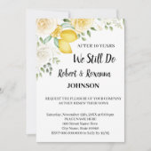 Invitation Citrons et Rose - Anniversaire Mariage Renouvellem (Devant)