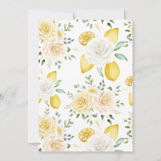 Invitation Citrons et Rose - Anniversaire Mariage Renouvellem (Dos)