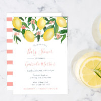 Citrons Fille Baby shower, Citrus Jaune Doux rose