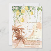 Invitation Citrons Fleuris Palmiers Rustiques Enterrement de  (Devant)
