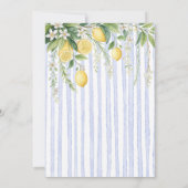 Invitation  Citrons Fleuris Robe à Rayures Bleues pour une Ba (Dos)