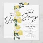 Invitation Citrons Floral Blanc Fête des mariées principale d (Devant / Derrière)