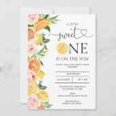 Invitation Citrons Floraux Orange Little Sweet Un Baby shower (Devant)