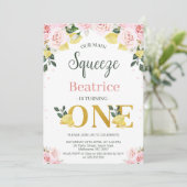 Invitation Citrons floraux roses Notre Squeeze Principal 1er (Debout devant)