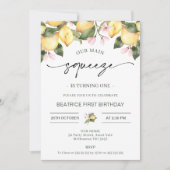 Invitation Citrons floraux roses Notre Squeeze principal 1er (Devant)