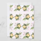 Invitation Citrons floraux roses Notre Squeeze principal 1er (Dos)