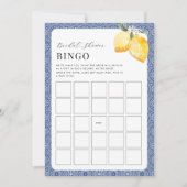 Invitation Citrons Italien Carrelage Bleu Fête des mariées Bi (Devant)