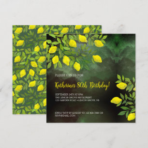 Invitation Citrons jaunes et branches