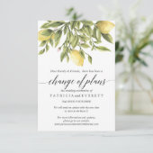 Invitation Citrons jaunes et feuillage de mariage Changement  (Debout devant)