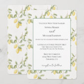 Invitation Citrons Jaunes Fruits Mariage (Devant / Derrière)