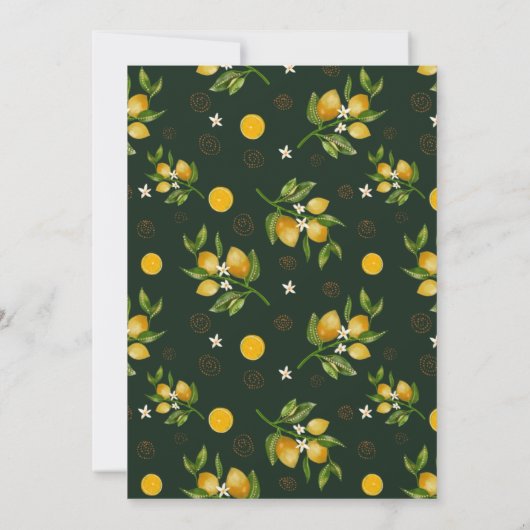 Invitation citrons jaunes modernes mariage juteux (Dos)