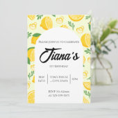 Invitation Citrons jaunes Motif 1er anniversaire (Debout devant)