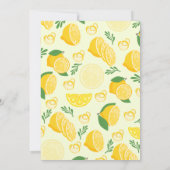 Invitation Citrons jaunes Motif 1er anniversaire (Dos)