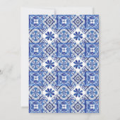 Invitation Citrons méditerranéens Carreaux bleus Mariage (Dos)
