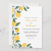 Invitation Citrons modernes et Mariage de calligraphie Feuill (Devant)