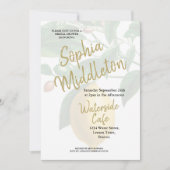 Invitation Citrons Noir Blanc Bande Moderne Chic (Devant)