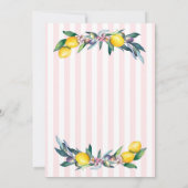 Invitation Citrons Olives Verre Pink Stripes Bachelorette (Dos)