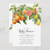 Invitation Citrons orange | Agrumes | BABY SHOWER (Devant / Derrière)