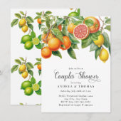 Invitation Citrons Orange | Citrus | Fête de Couple  (Devant / Derrière)