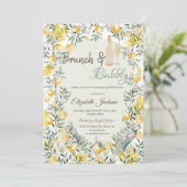 Invitation Citrons Peacock Green Plaid Brunch & Bubbly (Debout devant)