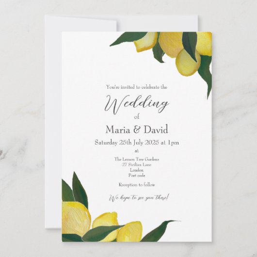 Invitation Citrons peints à l'huile (Devant)