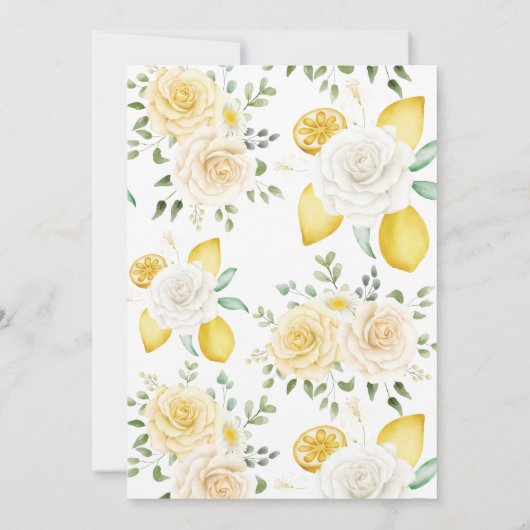 Invitation Citrons & Roses Bubble & Brews Couples Douche (Dos)