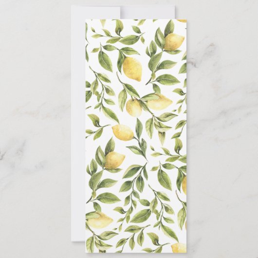 Invitation Citrons tendance et Feuille Boho chic Mariage (Dos)