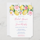 Invitation Citrons toscans Aquarelle rose Fête des mariées fl (Devant)